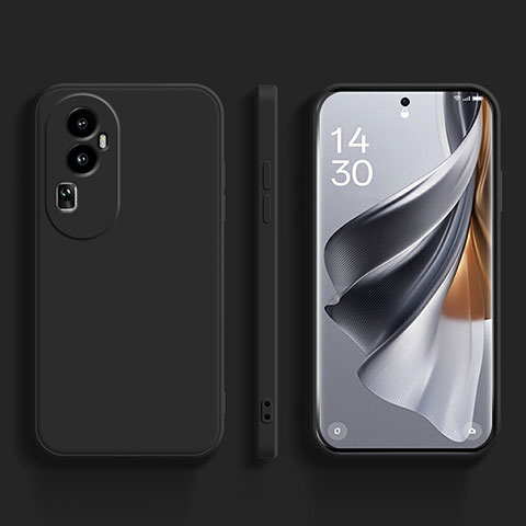 Custodia Silicone Ultra Sottile Morbida 360 Gradi Cover per Oppo Reno10 Pro+ Plus 5G Nero