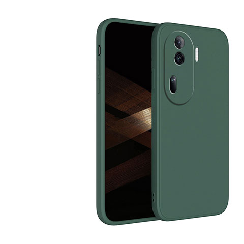 Custodia Silicone Ultra Sottile Morbida 360 Gradi Cover per Oppo Reno11 Pro 5G Verde Notte