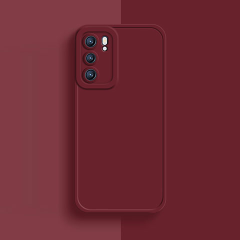 Custodia Silicone Ultra Sottile Morbida 360 Gradi Cover per Oppo Reno6 5G Rosso