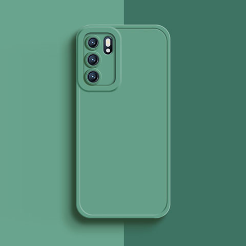 Custodia Silicone Ultra Sottile Morbida 360 Gradi Cover per Oppo Reno6 Pro 5G India Verde Pastello