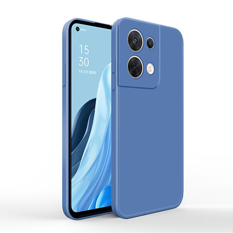 Custodia Silicone Ultra Sottile Morbida 360 Gradi Cover per Oppo Reno8 5G Blu