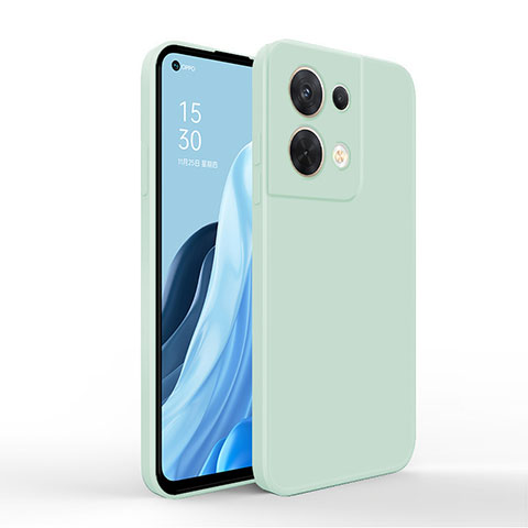 Custodia Silicone Ultra Sottile Morbida 360 Gradi Cover per Oppo Reno8 5G Verde Pastello