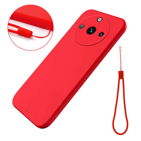 Custodia Silicone Ultra Sottile Morbida 360 Gradi Cover per Realme 11 Pro+ Plus 5G Rosso