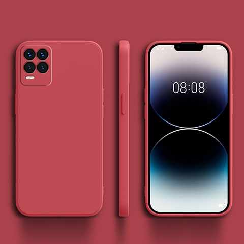 Custodia Silicone Ultra Sottile Morbida 360 Gradi Cover per Realme 8 4G Rosso