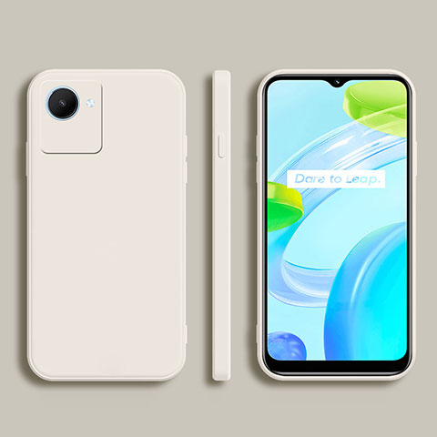 Custodia Silicone Ultra Sottile Morbida 360 Gradi Cover per Realme C30 Bianco