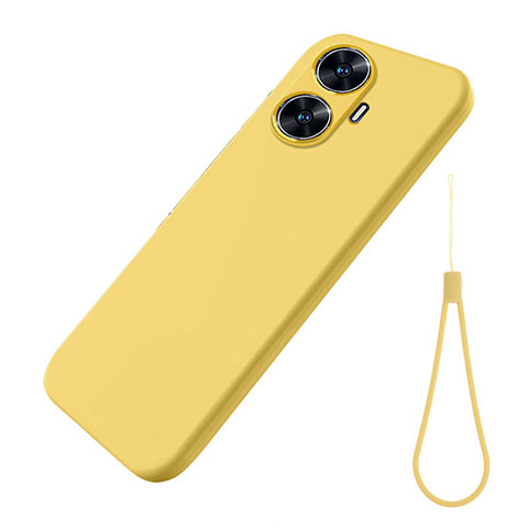 Custodia Silicone Ultra Sottile Morbida 360 Gradi Cover per Realme C55 Giallo