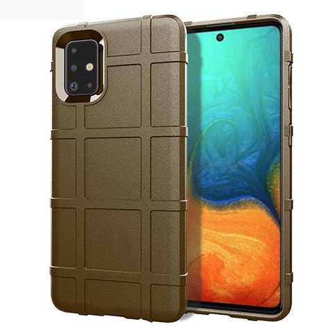 Custodia Silicone Ultra Sottile Morbida 360 Gradi Cover per Samsung Galaxy A71 4G A715 Marrone