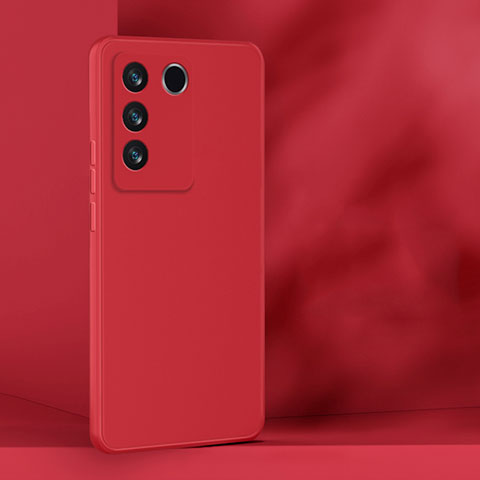 Custodia Silicone Ultra Sottile Morbida 360 Gradi Cover per Vivo V27 Pro 5G Rosso