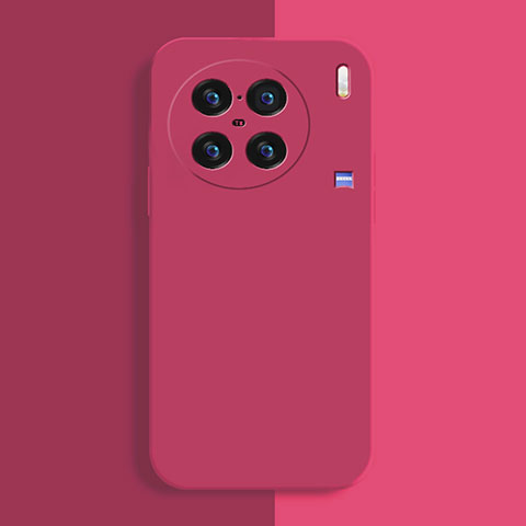 Custodia Silicone Ultra Sottile Morbida 360 Gradi Cover per Vivo X90 Pro 5G Rosa Caldo