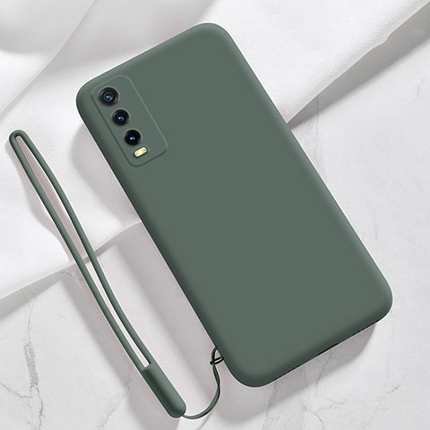 Custodia Silicone Ultra Sottile Morbida 360 Gradi Cover per Vivo Y20i India Verde Notte