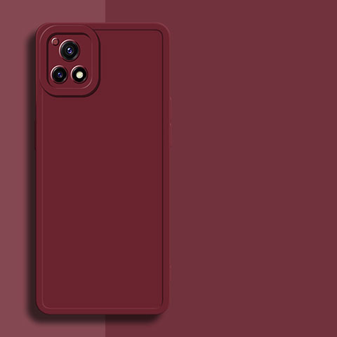 Custodia Silicone Ultra Sottile Morbida 360 Gradi Cover per Vivo Y31s 5G Rosso Rosa