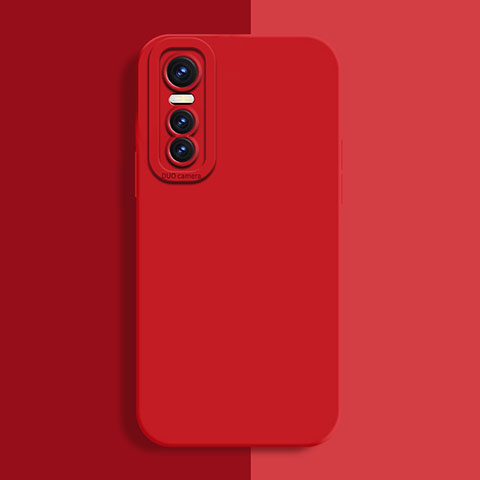 Custodia Silicone Ultra Sottile Morbida 360 Gradi Cover per Vivo Y73s 5G Rosso