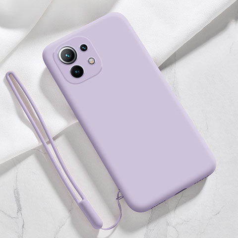 Custodia Silicone Ultra Sottile Morbida 360 Gradi Cover per Xiaomi Mi 11 Lite 4G Lavanda