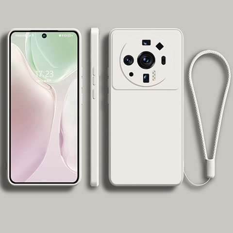 Custodia Silicone Ultra Sottile Morbida 360 Gradi Cover per Xiaomi Mi 12 Ultra 5G Bianco