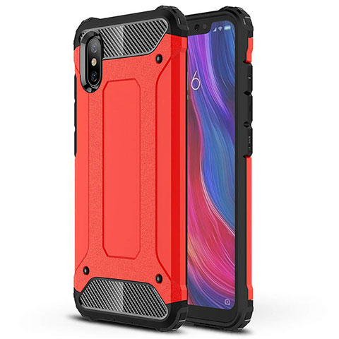 Custodia Silicone Ultra Sottile Morbida 360 Gradi Cover per Xiaomi Mi 8 Pro Global Version Rosso