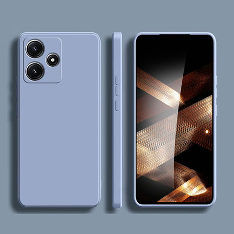 Custodia Silicone Ultra Sottile Morbida 360 Gradi Cover per Xiaomi Poco M6 Pro 5G Grigio Lavanda