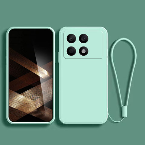 Custodia Silicone Ultra Sottile Morbida 360 Gradi Cover per Xiaomi Redmi K70 5G Ciano