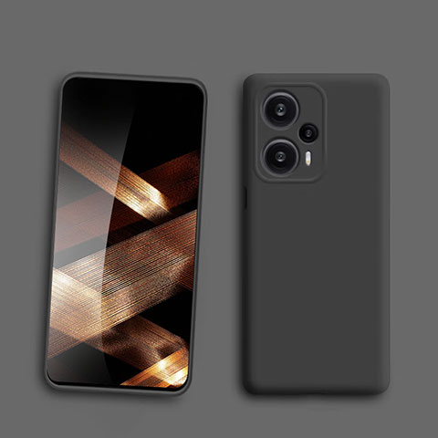 Custodia Silicone Ultra Sottile Morbida 360 Gradi Cover per Xiaomi Redmi Note 12 Turbo 5G Nero