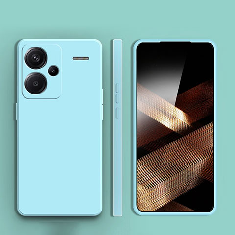 Custodia Silicone Ultra Sottile Morbida 360 Gradi Cover per Xiaomi Redmi Note 13 Pro+ Plus 5G Ciano