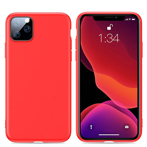 Custodia Silicone Ultra Sottile Morbida 360 Gradi Cover S01 per Apple iPhone 11 Pro Max Rosso