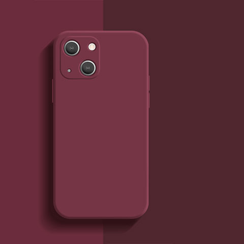 Custodia Silicone Ultra Sottile Morbida 360 Gradi Cover S01 per Apple iPhone 15 Plus Rosso Rosa