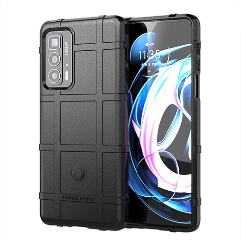 Custodia Silicone Ultra Sottile Morbida 360 Gradi Cover S01 per Motorola Moto Edge 20 Pro 5G Nero