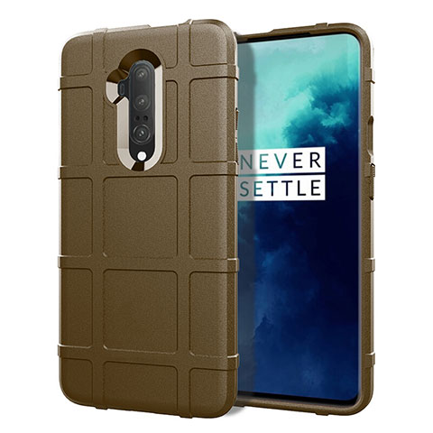 Custodia Silicone Ultra Sottile Morbida 360 Gradi Cover S01 per OnePlus 7T Pro Marrone