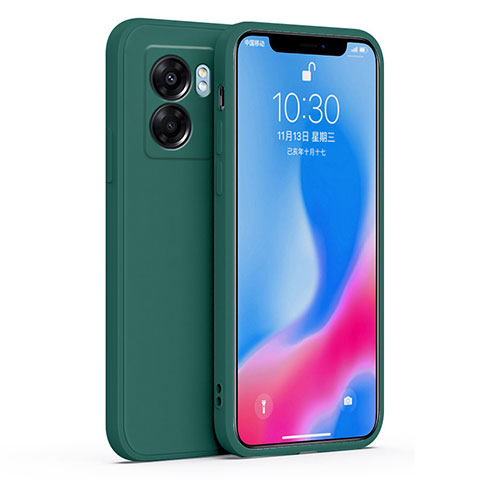 Custodia Silicone Ultra Sottile Morbida 360 Gradi Cover S01 per OnePlus Nord N300 5G Verde Notte