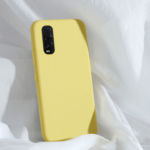 Custodia Silicone Ultra Sottile Morbida 360 Gradi Cover S01 per Oppo Find X2 Giallo