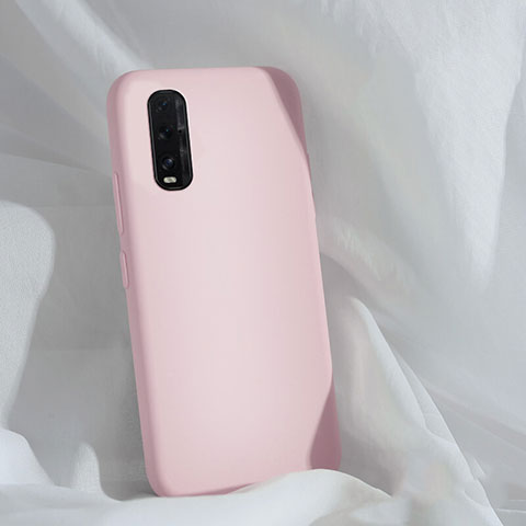 Custodia Silicone Ultra Sottile Morbida 360 Gradi Cover S01 per Oppo Find X2 Rosa