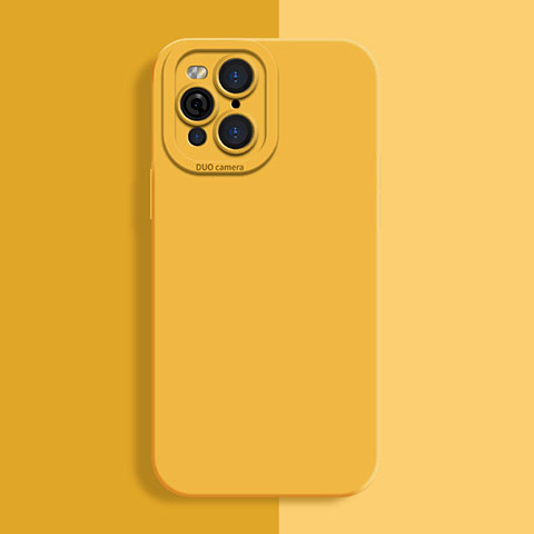 Custodia Silicone Ultra Sottile Morbida 360 Gradi Cover S01 per Oppo Find X3 Pro 5G Giallo