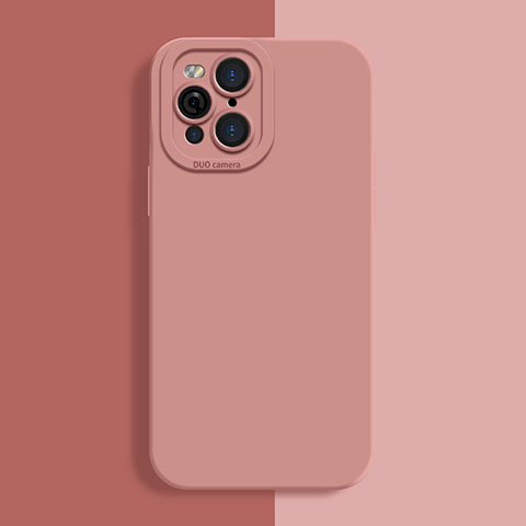 Custodia Silicone Ultra Sottile Morbida 360 Gradi Cover S01 per Oppo Find X3 Pro 5G Rosa