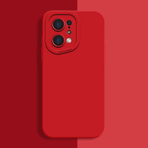 Custodia Silicone Ultra Sottile Morbida 360 Gradi Cover S01 per Oppo Find X5 5G Rosso