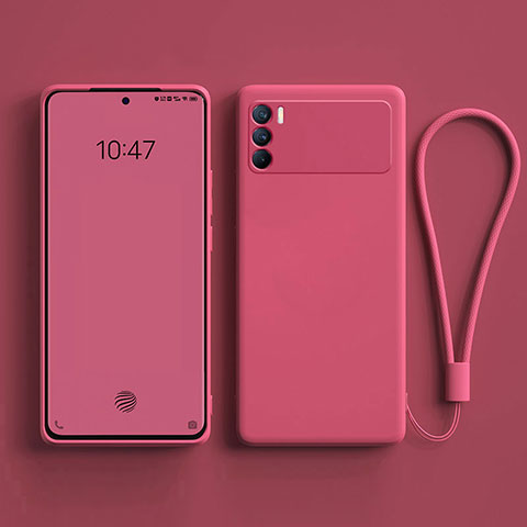 Custodia Silicone Ultra Sottile Morbida 360 Gradi Cover S01 per Oppo K9 Pro 5G Rosa Caldo