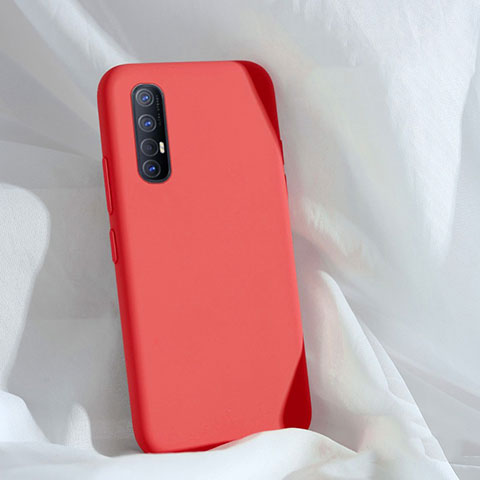 Custodia Silicone Ultra Sottile Morbida 360 Gradi Cover S01 per Oppo Reno3 Pro Rosso