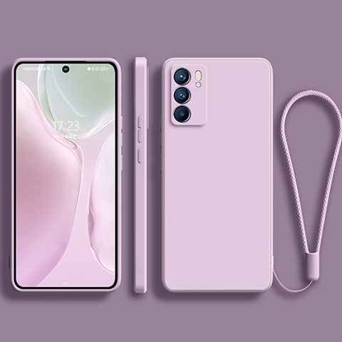 Custodia Silicone Ultra Sottile Morbida 360 Gradi Cover S01 per Oppo Reno6 5G Lavanda