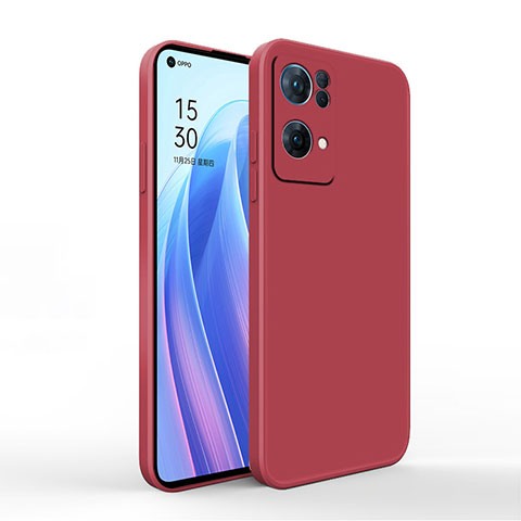 Custodia Silicone Ultra Sottile Morbida 360 Gradi Cover S01 per Oppo Reno7 Pro 5G Rosso