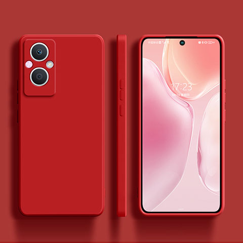 Custodia Silicone Ultra Sottile Morbida 360 Gradi Cover S01 per Oppo Reno8 Lite 5G Rosso