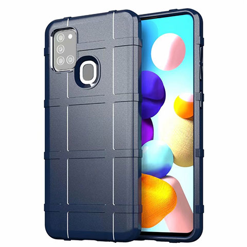 Custodia Silicone Ultra Sottile Morbida 360 Gradi Cover S01 per Samsung Galaxy A21s Blu