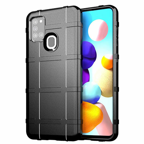 Custodia Silicone Ultra Sottile Morbida 360 Gradi Cover S01 per Samsung Galaxy A21s Nero