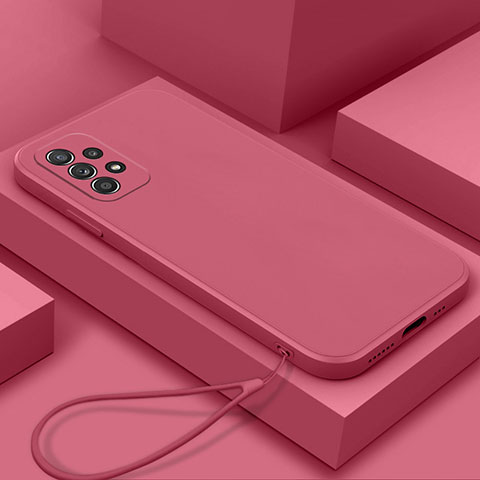 Custodia Silicone Ultra Sottile Morbida 360 Gradi Cover S01 per Samsung Galaxy A52 4G Rosa Caldo