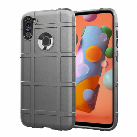 Custodia Silicone Ultra Sottile Morbida 360 Gradi Cover S01 per Samsung Galaxy M11 Grigio