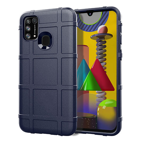 Custodia Silicone Ultra Sottile Morbida 360 Gradi Cover S01 per Samsung Galaxy M31 Blu