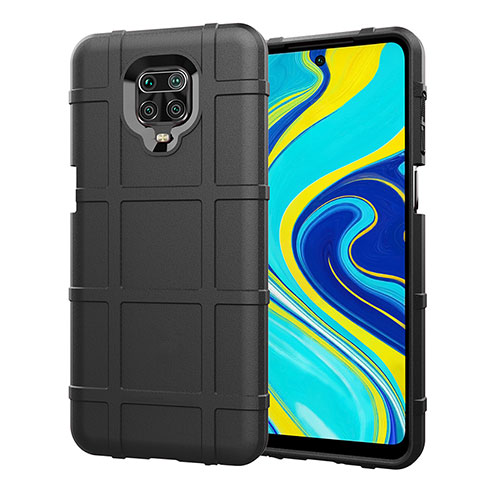 Custodia Silicone Ultra Sottile Morbida 360 Gradi Cover S01 per Xiaomi Redmi Note 9 Pro Max Nero