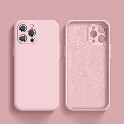 Custodia Silicone Ultra Sottile Morbida 360 Gradi Cover S02 per Apple iPhone 14 Pro Rosa