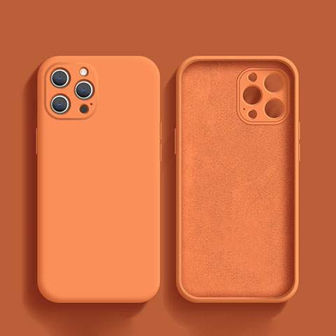 Custodia Silicone Ultra Sottile Morbida 360 Gradi Cover S02 per Apple iPhone 16 Pro Max Arancione