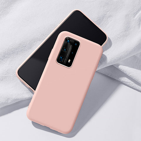 Custodia Silicone Ultra Sottile Morbida 360 Gradi Cover S02 per Huawei P40 Pro+ Plus Rosa