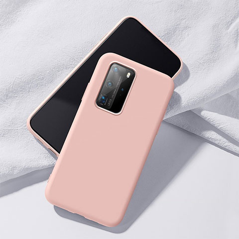 Custodia Silicone Ultra Sottile Morbida 360 Gradi Cover S02 per Huawei P40 Pro Rosa