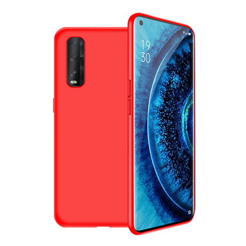 Custodia Silicone Ultra Sottile Morbida 360 Gradi Cover S02 per Oppo Find X2 Rosso