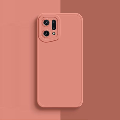 Custodia Silicone Ultra Sottile Morbida 360 Gradi Cover S02 per Oppo Find X5 5G Rosa